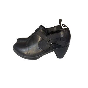 Merrell Womens 8.5 Black Leather‎ & Elastic Heeled Shoes Size 8.5